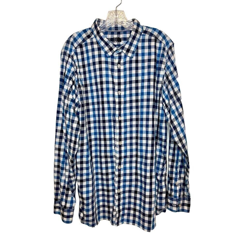 The North Face Men's Button Up Gingham Plaid XL Outdoors‎ Hiking Camping Shirt